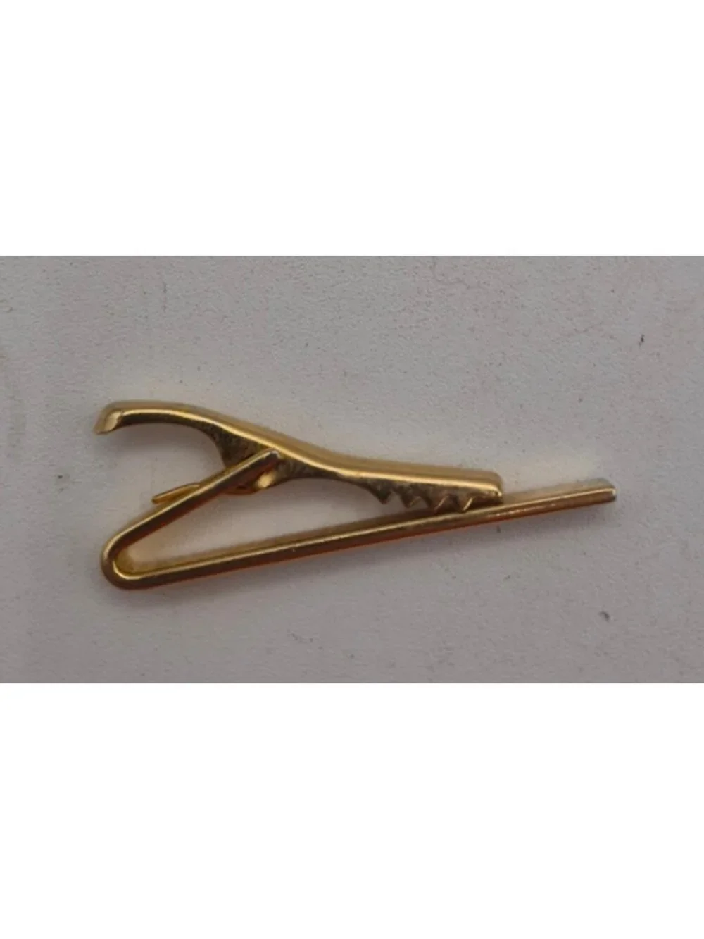 Gold‑Tone Tie Clip & Red Stone Cufflinks Set Mid-Century Modern  Style